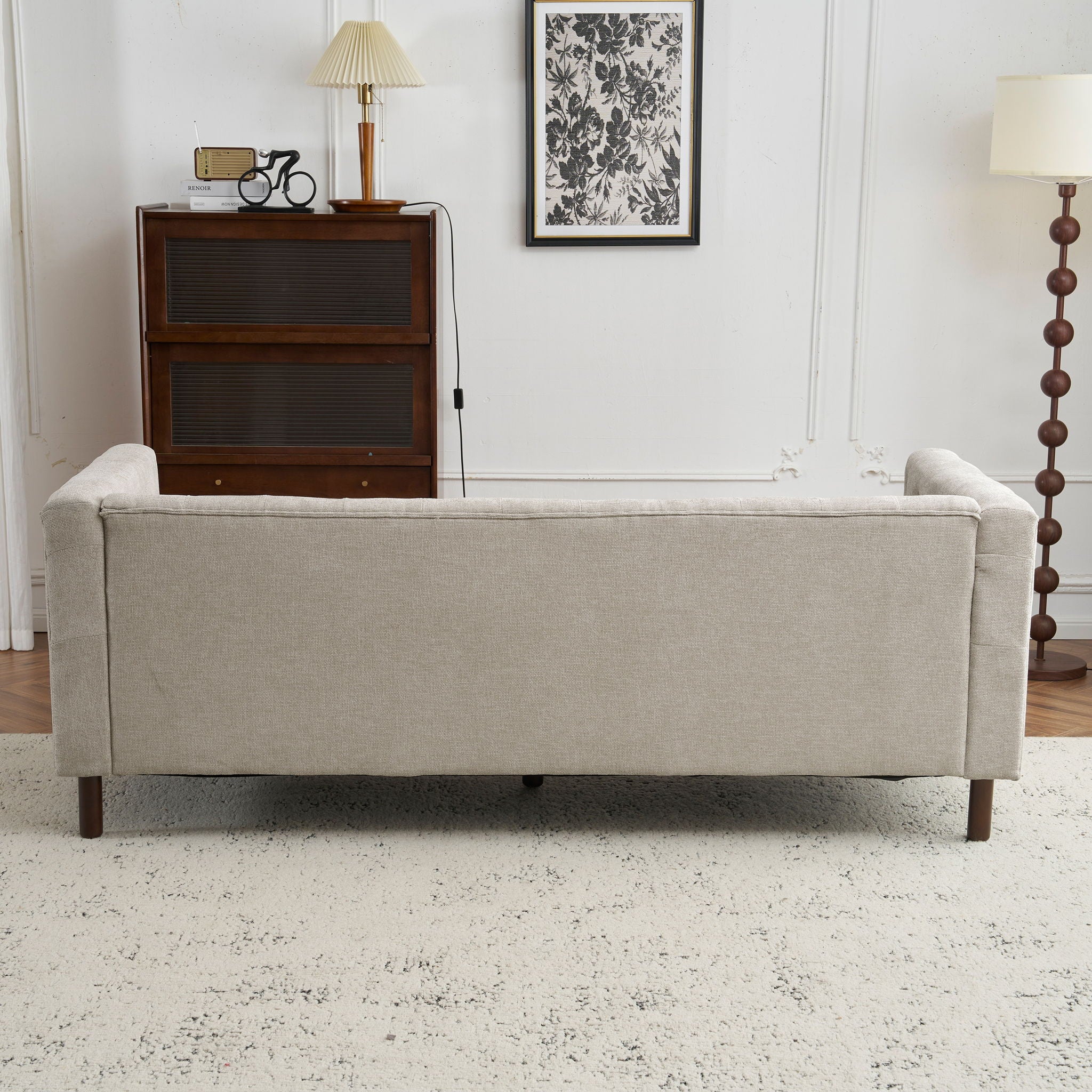 Upholstered Sofa Modern 3 Seater Sofa Couch With Tufted Design For Living Room