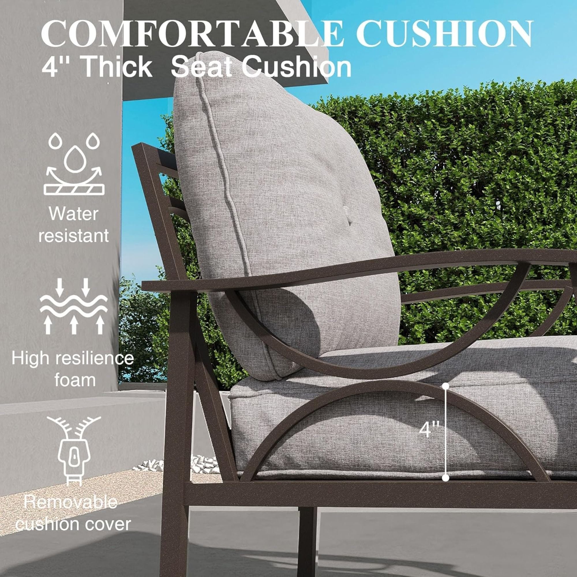 All-Weather Loveseat 2 Seats Sofa With Cushions