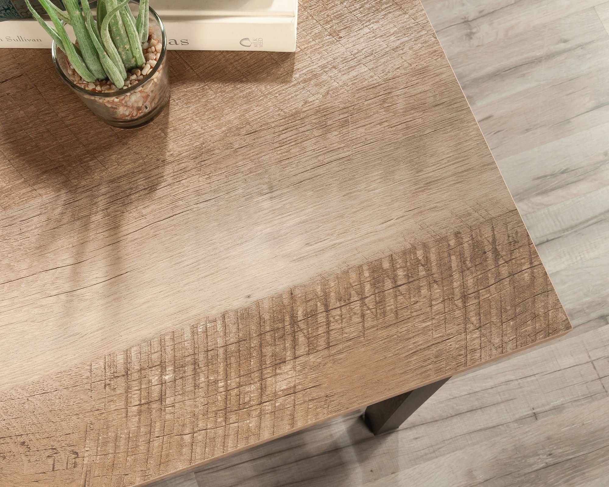 L-Shaped Desk with Drawers in Raven Oak