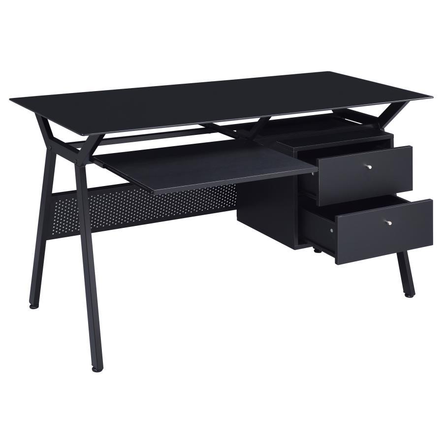 Coaster Fine Furniture Weaving - 2-Drawer Computer Desk Keyboard Tray - Black | Meri Furniture