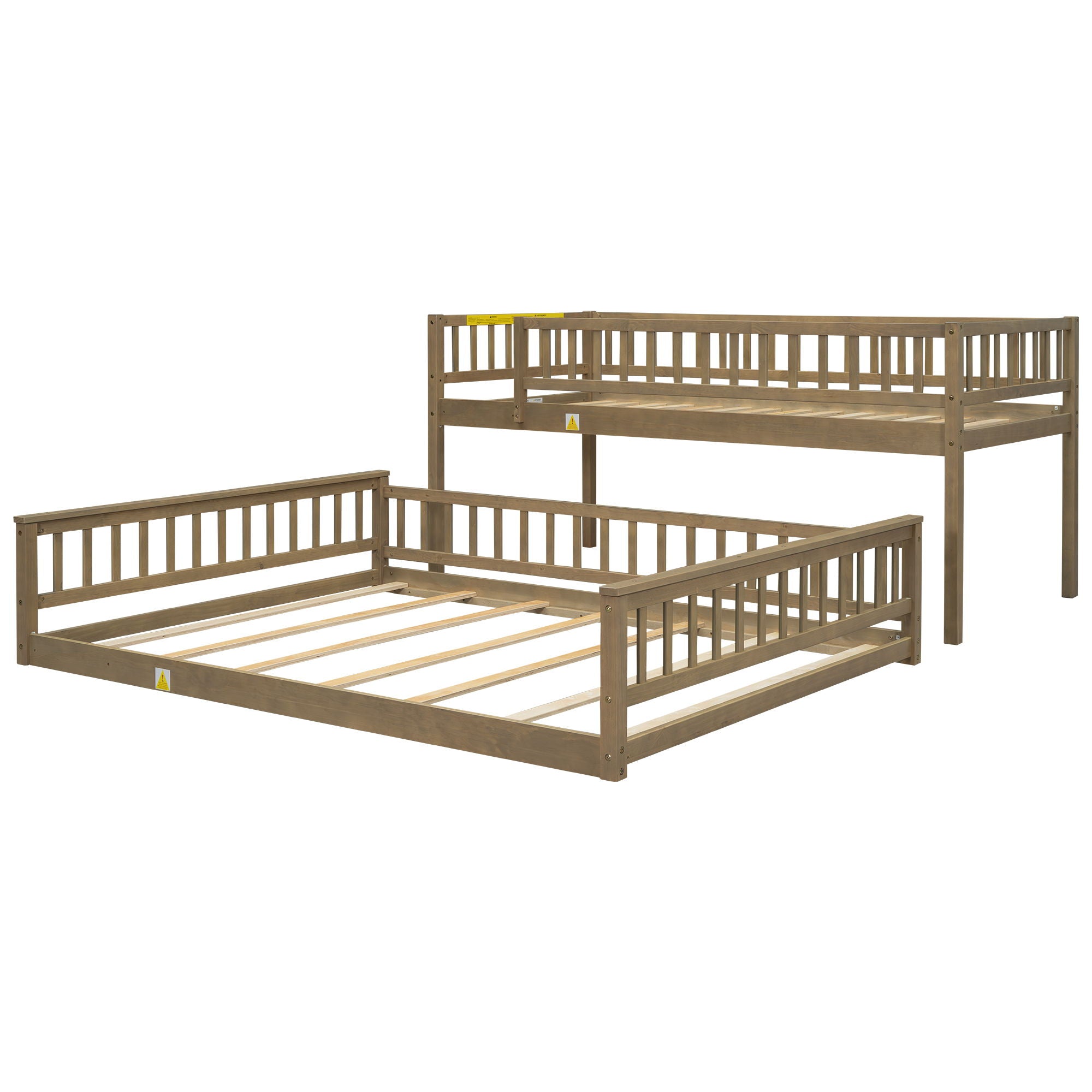 Bunk Bed With Ladder And Guardrails