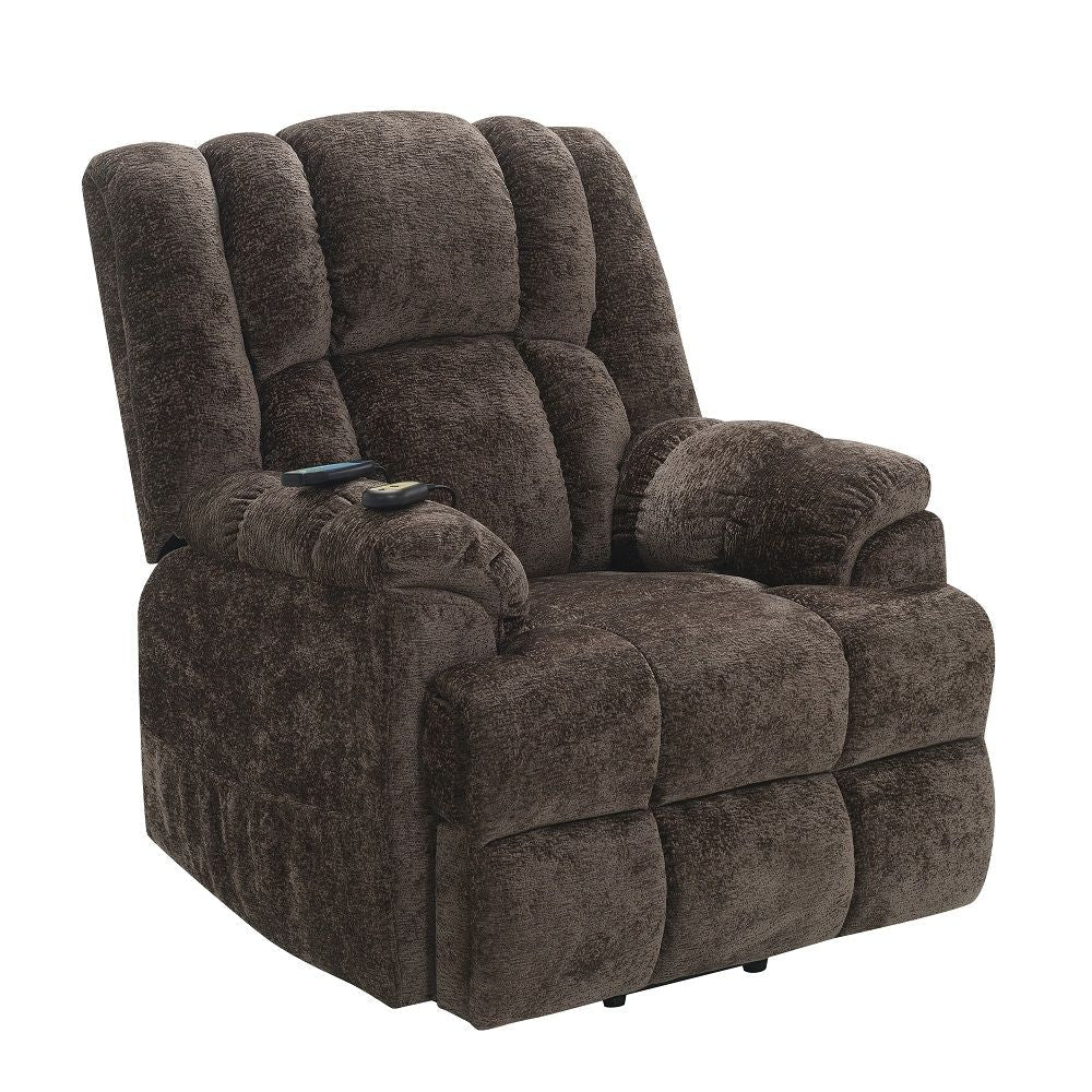 ACME Pacay - Power Recliner With Lift & Heating & Massage - Brown | Meri Furniture