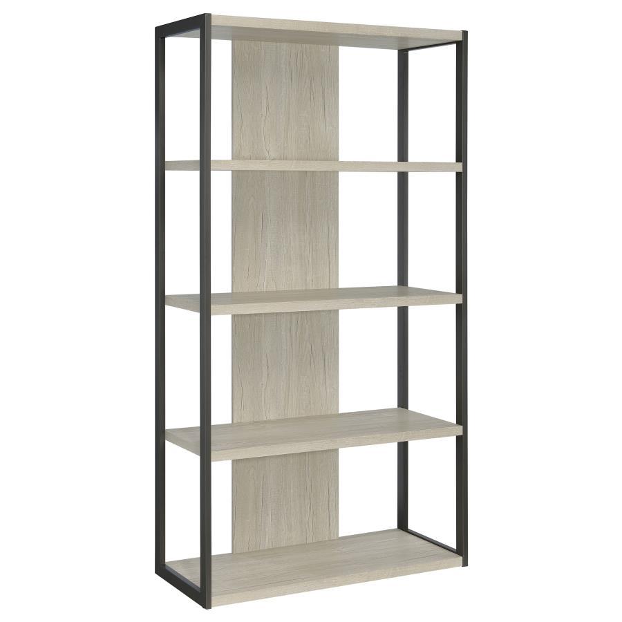 Coaster Fine Furniture Loomis - 72" 4-Shelf Bookshelf - Whitewashed Gray | Meri Furniture