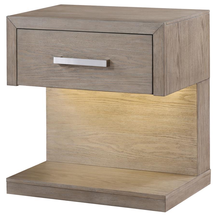 Coaster Fine Furniture Kenora - 1-Drawer Nightstand Bedside Table - Barley Brown | Meri Furniture