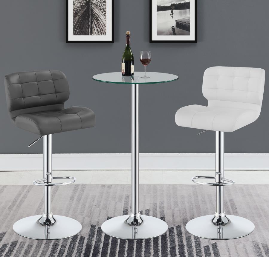 Coaster Fine Furniture Abiline - Round Glass Top Bistro Bar Table - Chrome | Meri Furniture