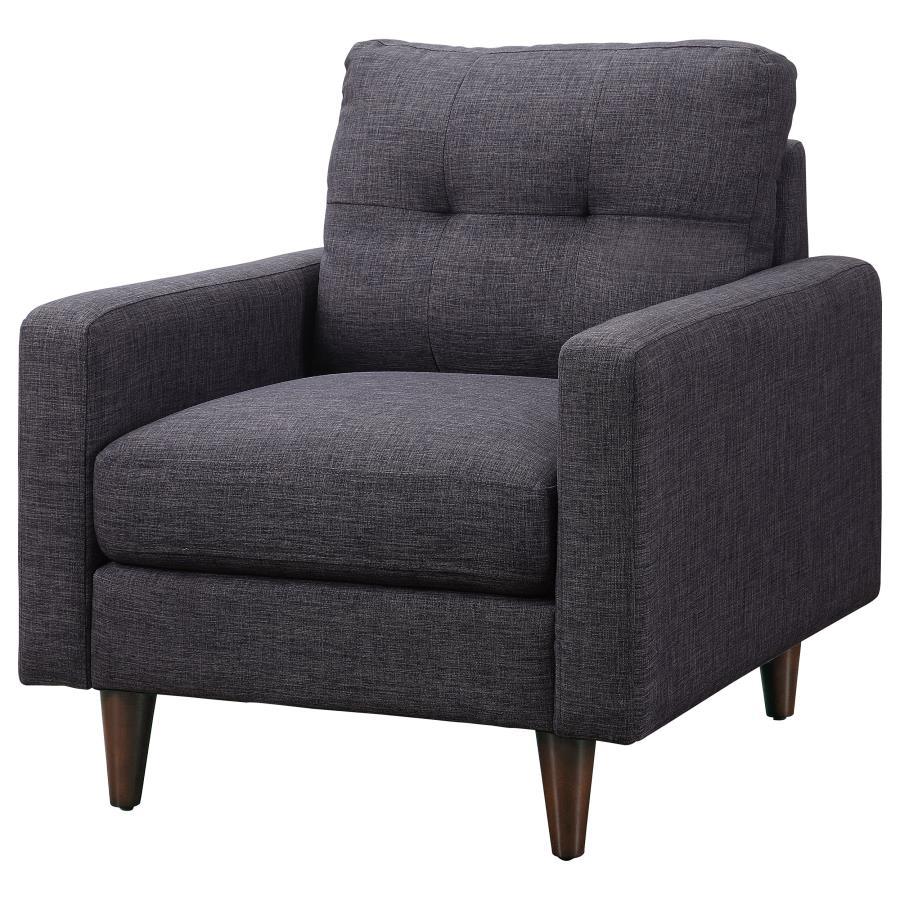 Watsonville - Upholstered Track Arm Tufted Accent Chair - Gray