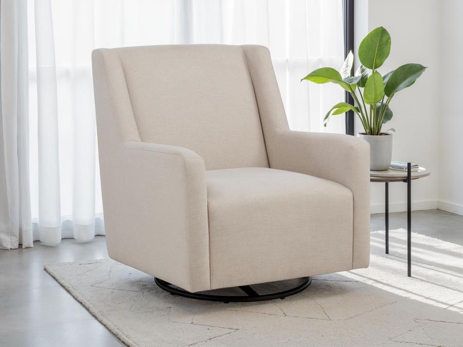 Sorrel - Fabric Upholstered Swivel Glider Arm Chair - Latte