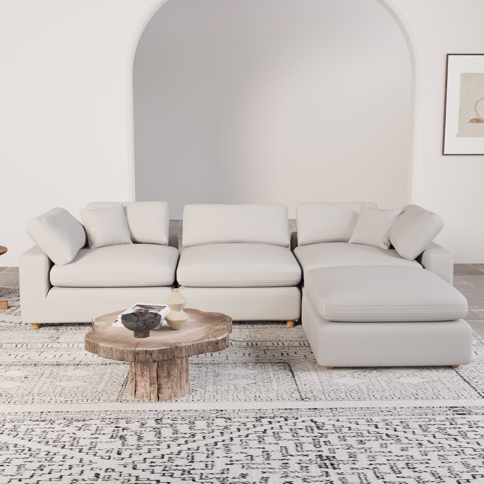 Modular Sofa - Versatile DIY Set with Linen, Viscose, and Polyester Upholstery