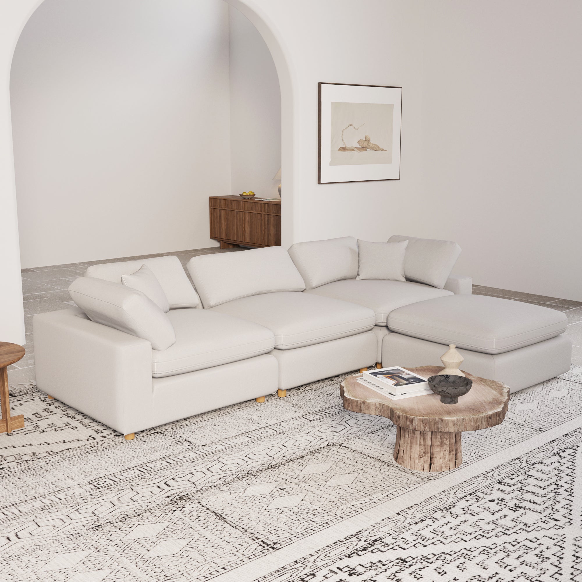 Modular Sofa - Versatile DIY Set with Linen, Viscose, and Polyester Upholstery