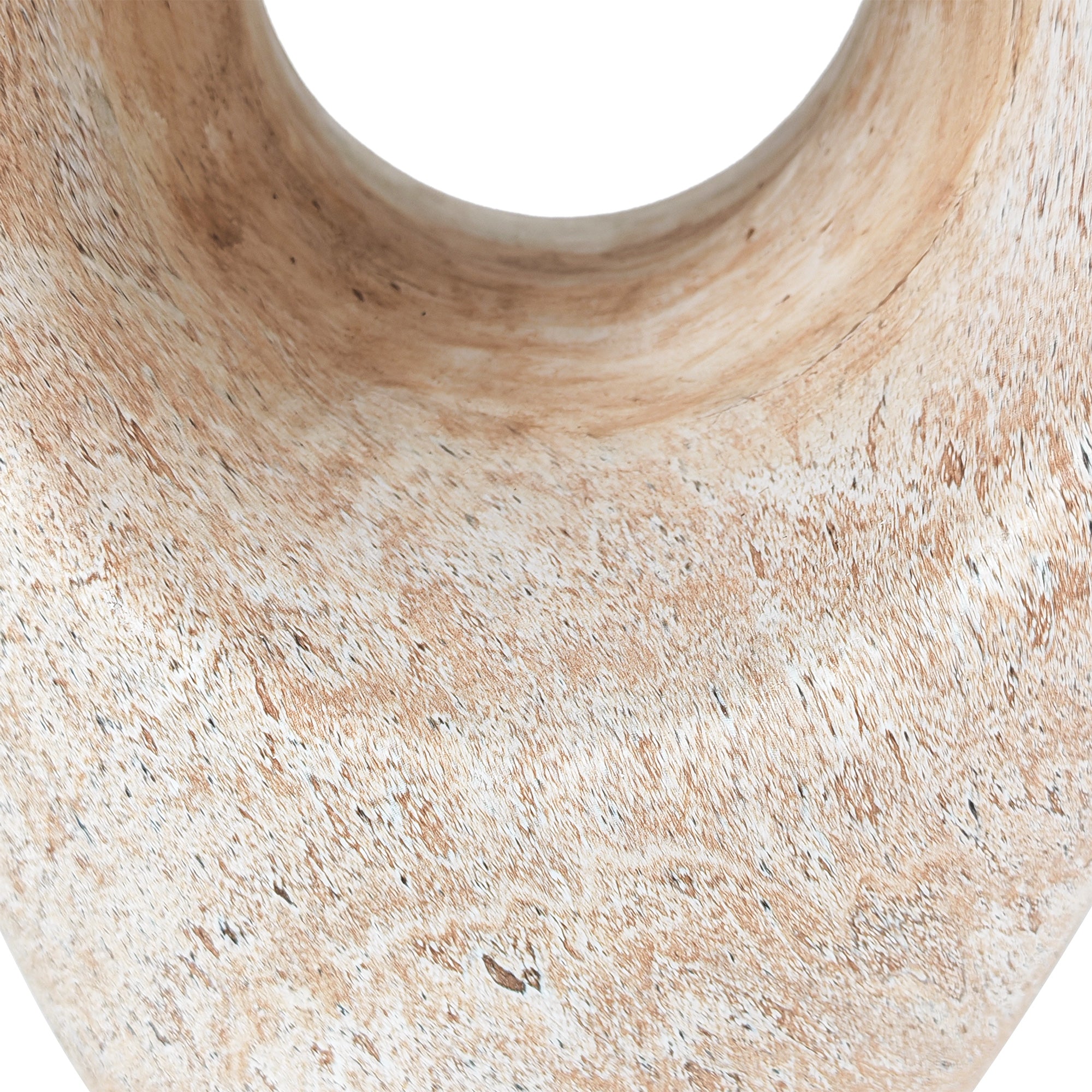 Modern Minimalist Outdoor or Indoor Side Table with Sculptural Hollow Design