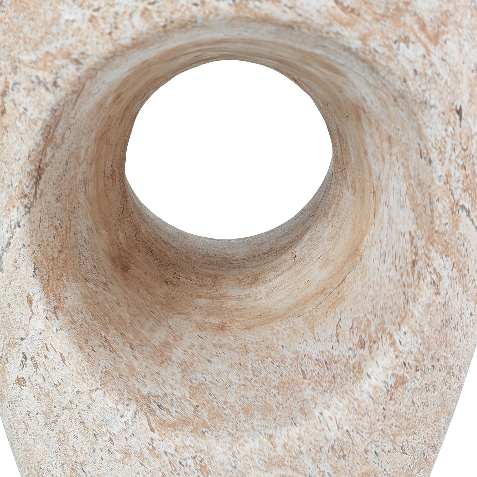 Modern Minimalist Outdoor or Indoor Side Table with Sculptural Hollow Design